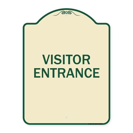 Signmission Entrance Visitor Entrance Heavy-Gauge Aluminum Architectural Sign, 24" H, TG-1824-24093 A-DES-TG-1824-24093